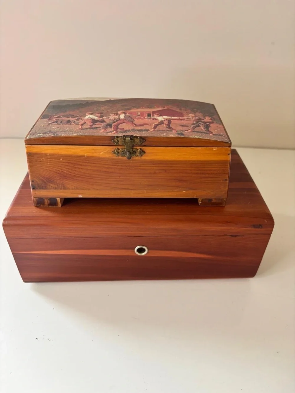Vintage Lane Selma AL Cedar Chest & Handcrafted Wally 96 Jewelry Box Lot